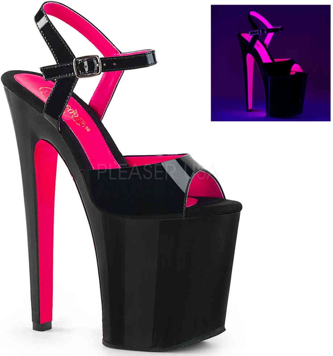 EU 36 = US 6 | XTREME-809TT | 8 Heel, 4 PF Two Tone Ankle Strap Sandal